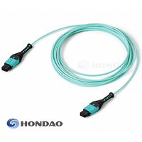 Câble 12F OM3 MPO femelle type B MTP vers MTP UPC 3.0mm LSZH Aqua Multimode Patch Cord