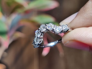 New Design Custom Marquise Cut Eternity Band IGI Certified Wedding Band for Her <b>Stacking</b> <b>Ring</b> Women Handmade Jewelry - Product Image 3