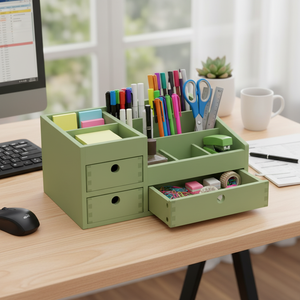 Good Quality Sustainable Wooden Organizer <b>Box</b> Organizer Wooden <b>Makeup</b> Storage <b>Box</b> - Product Image 1