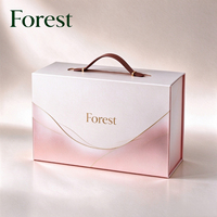 Kotak Hadiah Koper Cetak Kustom Forest Packing dengan Pegangan untuk Pakaian Mewah, Kosmetik, dan Kemasan