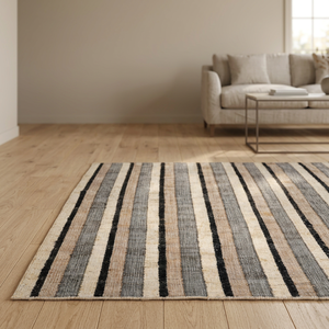 Tapis d'appoint moderne à rayures, à poils moyens, antidérapant, en laine/coton, très demandé, pour l'extérieur et les salles à manger, fabriqué à la main en Inde par Star Hometex - Product Image 4