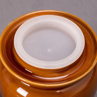 Pot en céramique rétro écologique pour la fermentation, personnalisable en gros, avec couvercle, pour la fabrication de sauerkraut et de cornichons