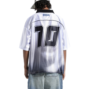 Camiseta Deportiva de Fútbol Número 10, Estilo Clásico Urbano, Blanca, Tejida, de Malla, Corte Holgado, Personalizada para Hombre - Product Image 3