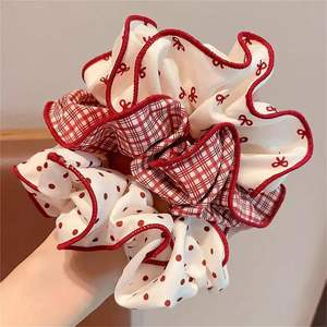 Coletero de tela con lazo de lunares rojos de 13 cm para niñas y estudiantes - Product Image 3