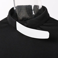 Robe de cosplay de prêtre pour femme, noire, ajustée, avec col clérical et capelet, costume médiéval pour Halloween, carnaval et jeux de rôle