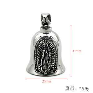 Cloche de protection noire pour moto, motif croix sacrée, porte-bonheur Gremlin, cloche de gardien pour motard - Product Image 2