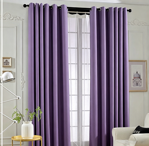 Rideaux occultants gris sur mesure en tissu uni, à plis froncés, pour chambre d'hôtel - Product Image 3