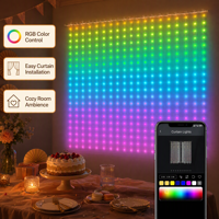 Guirlandes lumineuses LED RGB à rideau, contrôlables par application et télécommande, alimentées par USB, à intensité variable, en PVC, éclairage féerique IP44 pour décoration intérieure
