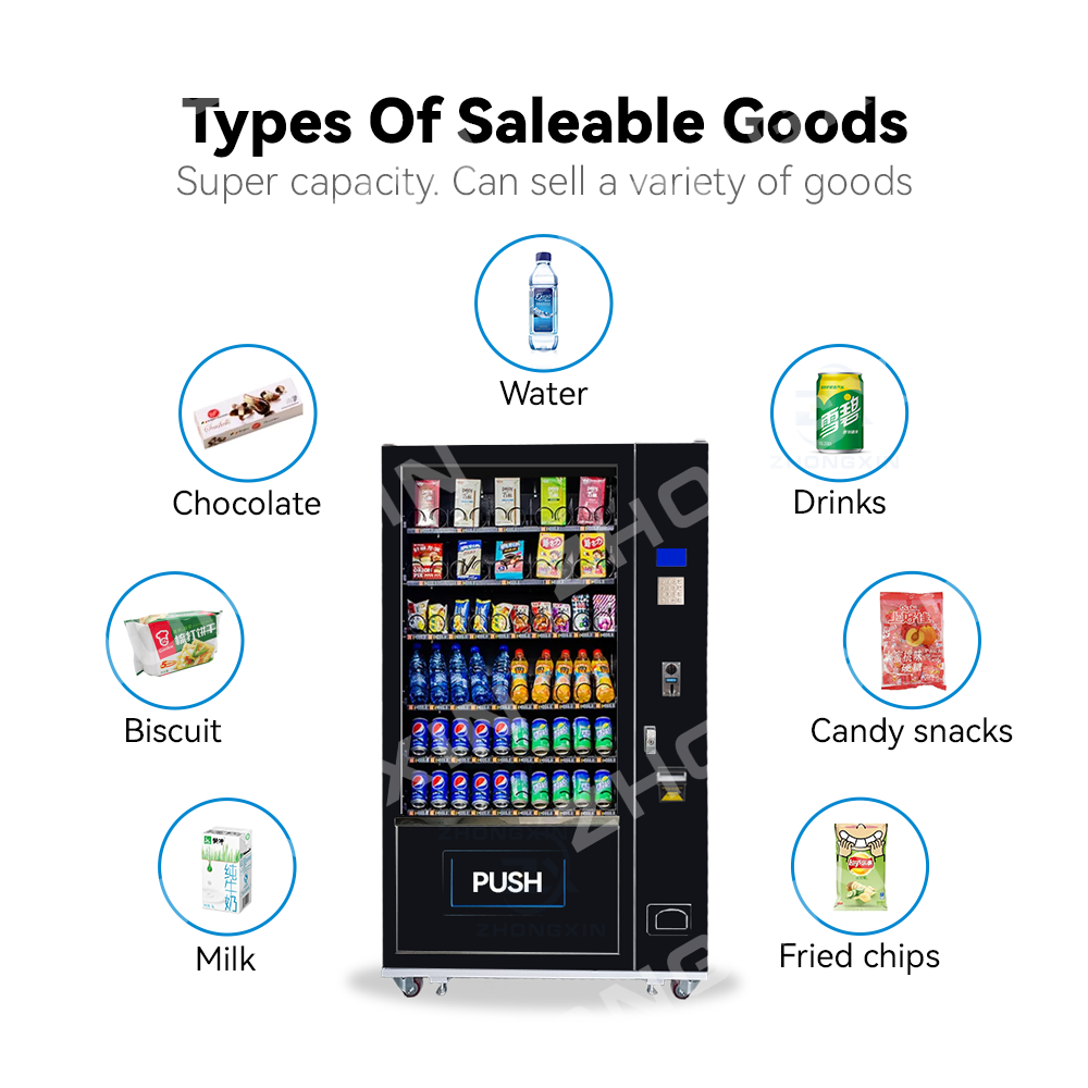 ZX Hot and Cold Drink Vending Machine - Mini Screen Metal Keyboard