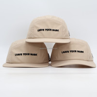 Casquette de camping unisexe WES de haute qualité, en coton doux 100 %, imperméable, avec logo personnalisé imprimé, bord souple et trous découpés au laser, motif léopard, pour la course à pied