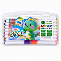 Marqueur acrylique imperméable multi-matériaux à 36 couleurs, haute couvrance, couleur stable, adapté à la peinture et à l'écriture des enfants