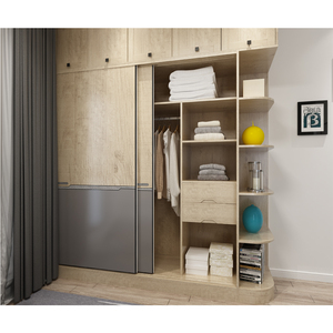 HS-W260 moderne aussehen melamin möbel freistehende schlafzimmer 3 schublade schiebe 2 tür schrank - Product Image 2