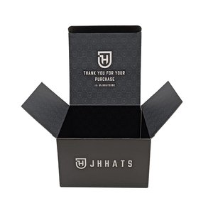 Cajas de Lujo Personalizadas con Logo para Gorras en Cartón Kraft Negro, Empaque Plegable para Sombreros de Viaje y Ropa de Moda - Product Image 2
