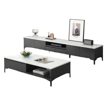 Table basse carrée en bois moderne et ensemble de meuble meuble TV Table à thé Table basse centrale
