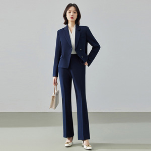 Women's Beige Suit Set With Jacket And Skirt Or Pants For Office Commute Spring Autumn Anti-Wrinkle Polyester Fabric - Product Image 4