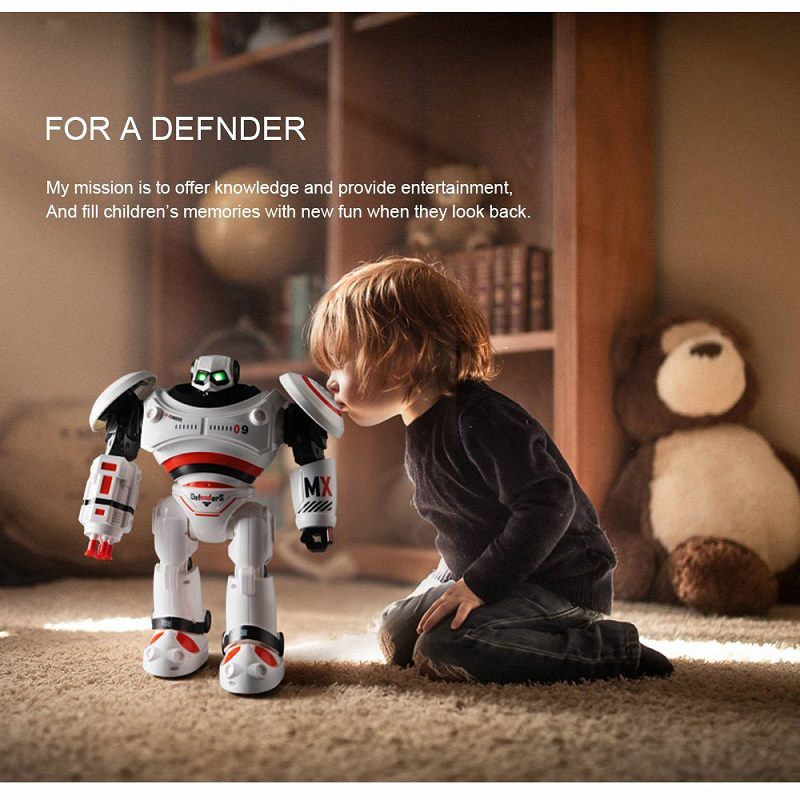 Robot Crazon Teledirigido Con Luces LED, Seguimiento Infrarrojo Y Modo Programación – Juguete Educativo E Interactivo Para Niños +3 Años