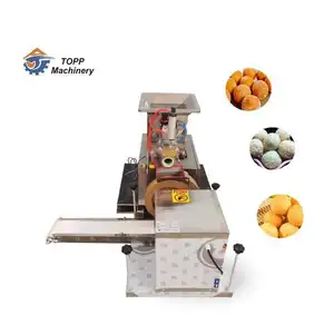 Automatic dough ball cutting rolling sesame kurut ball making machine