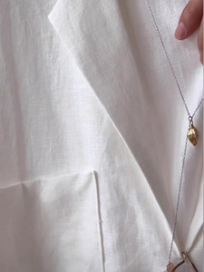 Maglia da <span class=keywords><strong>donna</strong></span> con maniche a tre quarti in <span class=keywords><strong>lino</strong></span> nuova maglia artistica Versatile per la primavera e l'autunno XL colletto rialzato - Product Image 3