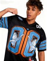 Maillot de rugby en polyester pour homme, impression par sublimation intégrale, logo imprimé numériquement, vêtements de sport rétro à col en V