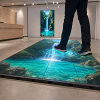 Écran de sol LED interactif Vishow5.0 d'intérieur P2.976 à détection de gravité, luminosité 1500 cd, garantie 2 ans, résolution 84x84