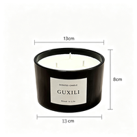 Bougie parfumée en gros, grande taille, 3 mèches, cire de soja naturelle, pot en verre, aromathérapie, longue durée de combustion, décoration intérieure, logo et parfum personnalisés