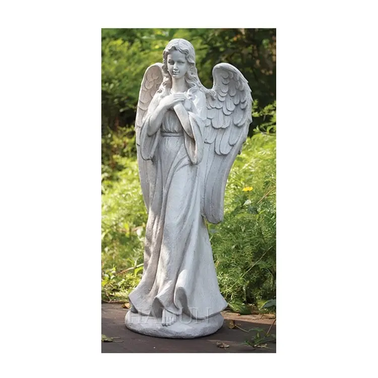 Bahçe dekorasyon mermer dua melek kız heykeli