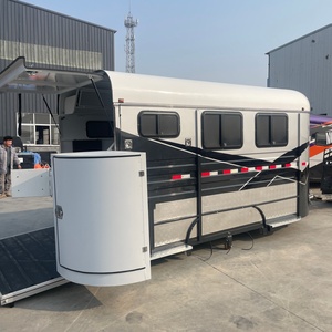 Remorque semi-remorque pour 3 chevaux HERUI avec espace standard pour chevaux, double essieu, frein électrique, capacité de charge de 4 tonnes - Product Image 4