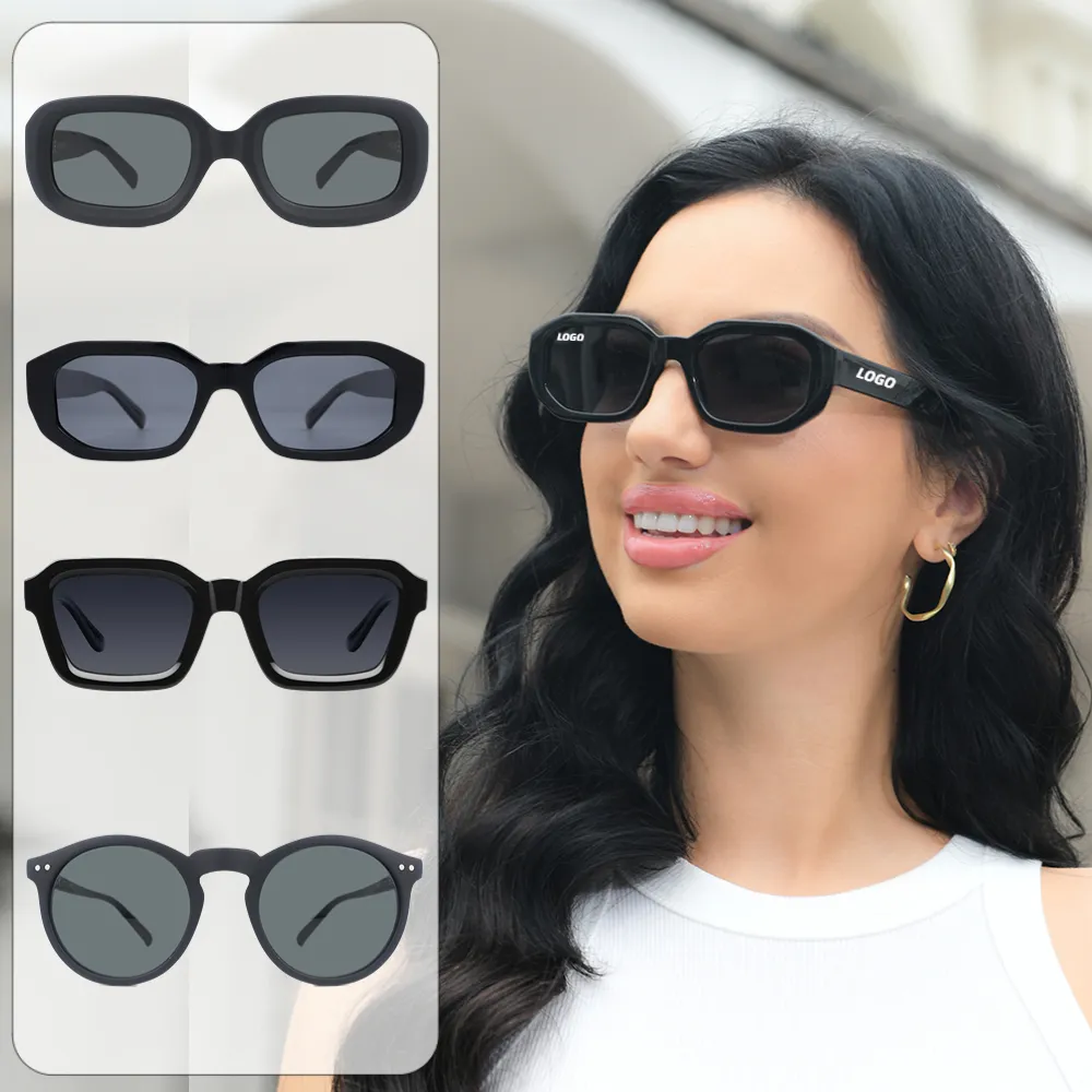 2023 New Arrive Fashion Trendy Wholesale Shades Luxury Big Rectangle Plastic Frame Sun Glasses Women Men Custom Logo Sunglasses
