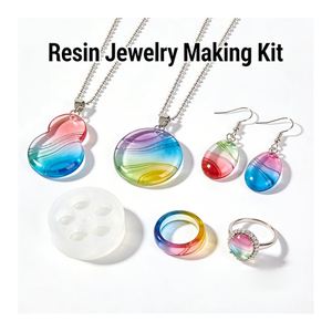 Kit de Manualidades de Joyería TOYSRUNNER, Lámpara LED UV de Cristal Transparente, Moldes de Silicona, Láminas de Purpurina, Flores, Colgantes, Llaveros - Product Image 5