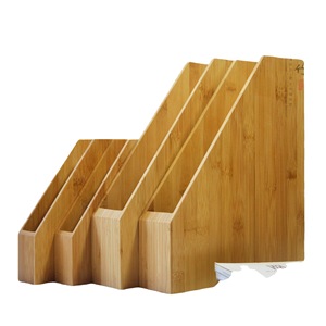 Bamboo Magazine Organizer 30x25.5x6 Cm With Multiple Slots For Office Desk Storage And Document Organization - Product Image 5