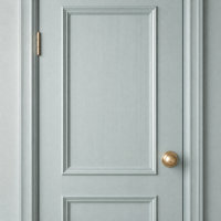 Porte intérieure moulurée en mélamine, couleur vert sauge, pour chambre à coucher, avec cadre, design à deux panneaux, taille personnalisée pour la maison