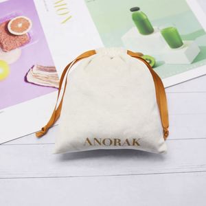 Luxury Velvet <b>Pouch</b> with logo <b>Drawstring</b> Jewellery <b>Pouch</b> Bag Low Moq Custom Beige Velvet Wedding Souvenir Bags - Product Image 2