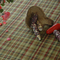 Nappe en lin et coton à carreaux britanniques, style européen et américain, multicolore, rouge, pour la décoration de la maison