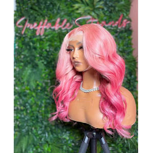 13*4 peluca con malla frontal HD humana 150% densidad cabello virgen Ombre Rosa onda suelta 20 pulgadas pelucas de cabello humano - Product Image 4
