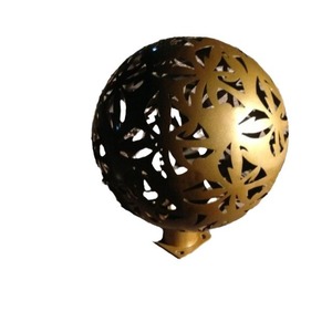 Sculpture sphérique creuse en acier inoxydable poli, décoration de jardin extérieur, ornement artistique paysager - Product Image 3