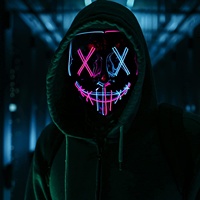 Masque stitch néon avec fil LED, masques pour déguisement, fête, Halloween, Cosplay