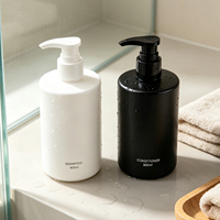 Bouteilles de lotion corporelle cosmétique en PET de luxe, blanches et noires, 10 oz (300 ml), avec pompe pour lavage des mains