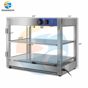 Exhibidor de Alimentos Comercial para Mostrador, de Acero Inoxidable, 100L de Gran Capacidad, con Puerta y Calefacción Eléctrica - Product Image 4