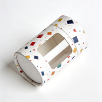 Boîte d'emballage en tube de papier rond personnalisé avec fenêtre transparente pour cosmétiques, parfums, bougies, bijoux, artisanat, écologique, vente en gros
