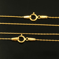 Chaîne de collier en or 14 carats rempli, permanente, 0,67 mm, pour femmes