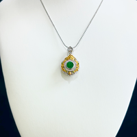 Pendentif en jadéite birmane naturelle de qualité A, cabochon, pendentif unisexe en jadéite birmane, cadeau pour un usage quotidien (avec NGTC)