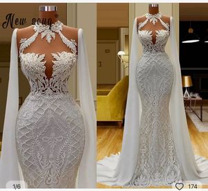 Váy cưới đuôi cá ren kiểu mới cổ tròn ôm dáng phong cách fantasy S0805G 2025 bán buôn - Product Image 3