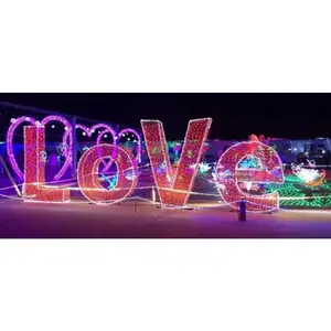 Decoration Wedding business sign Custom Waterproof outdoor Lights Store Front Advertising Illuminated Led Love Letters Sings
