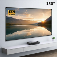 Écran de projection ALR Fresnel HEYU Aura Series 150 pouces pour projecteur laser à ultra courte focale, écran à cadre fixe 16:9 8K UHD