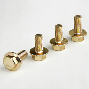 Perno de Brida Dentada DIN 6921, Acabado en Zinc Amarillo, Fijación Antivibración, Perno de Brida Hexagonal para Montaje de Motor - Product Image 4