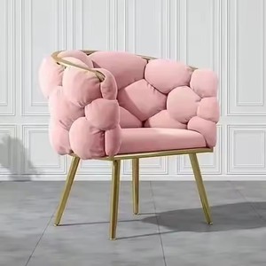 Sillas de Comedor de Tela de Terciopelo con Patas de Metal Doradas Nórdicas de Lujo a Precio Económico para Restaurante - Product Image 2