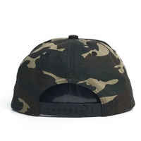 Camouflage distressed snapback pet met 3D puff borduurwerk, flat bill, vintage gewassen katoen, streetwear baseball cap voor heren