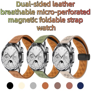 Cinturino in Pelle a Doppio Lato GT6 con Chiusura Magnetica Traspirante per Huawei Watch 5, Xiaomi <span class=keywords><strong>S4</strong></span>, <span class=keywords><strong>Samsung</strong></span> 6 - Product Image 1