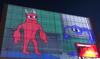 Écran transparent flexible extérieur de rideau en maille d'affichage à LED de grille de P50 pour construire la façade menée de médias de maille