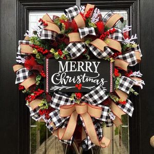 Guirlande <span class=keywords><strong>de</strong></span> lettres en PVC style européen, décoration <span class=keywords><strong>de</strong></span> porte intérieure/extérieure, simulation <span class=keywords><strong>de</strong></span> pommes <span class=keywords><strong>de</strong></span> pin et fruits rouges, produit transfrontalier très demandé - Product Image 5